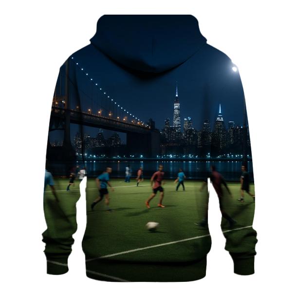 Astoria Park Night Soccer With Skyline Beyond heavyweight hoodies