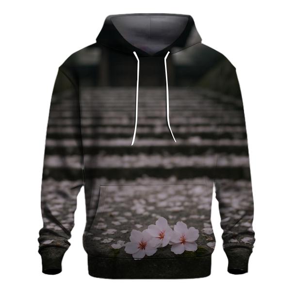 Cherry Blossom Petals On Quiet Temple Steps hoodie trends