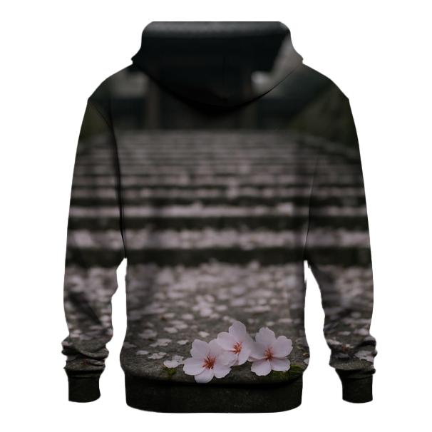 Cherry Blossom Petals On Quiet Temple Steps hoodie trends