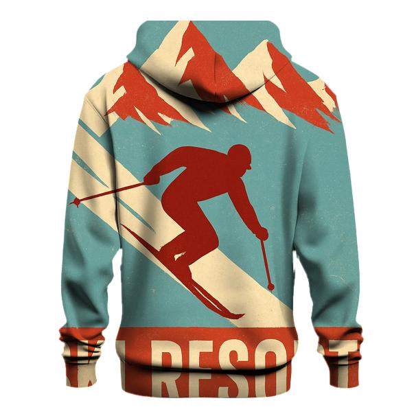 Retro Alpine Ski Resort Poster printed hoodies