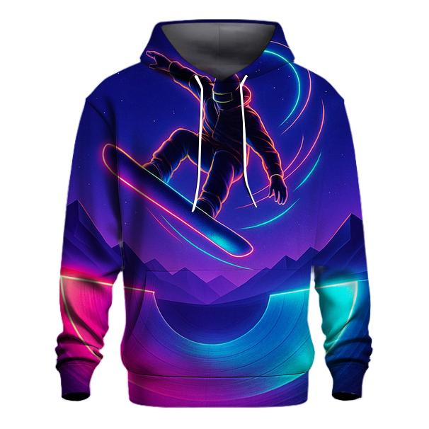 Snowboard Neon Halfpipe Night embroidered hoodies
