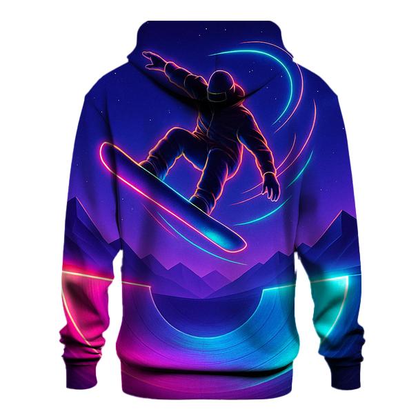 Snowboard Neon Halfpipe Night embroidered hoodies
