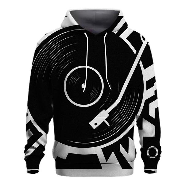 Monochrome Turntable Geometry premium hoodies