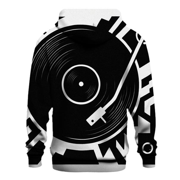 Monochrome Turntable Geometry premium hoodies