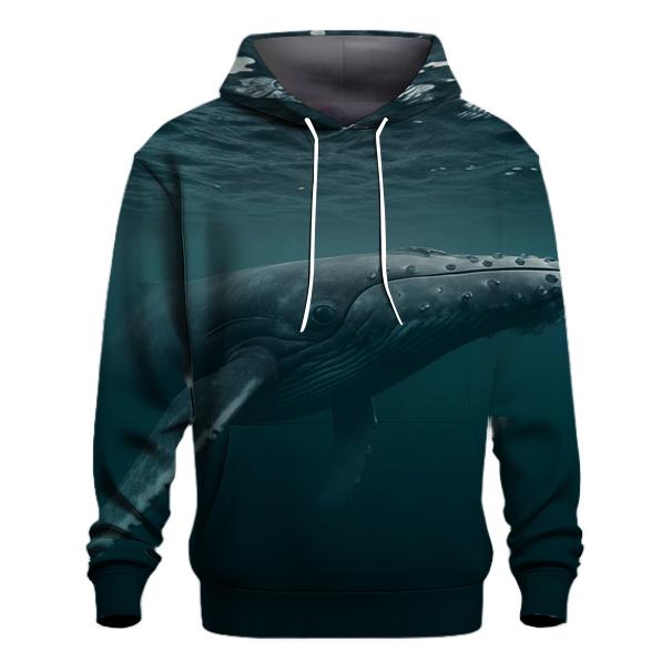 Humpback Whale Beneath Gray Swell heavyweight hoodies
