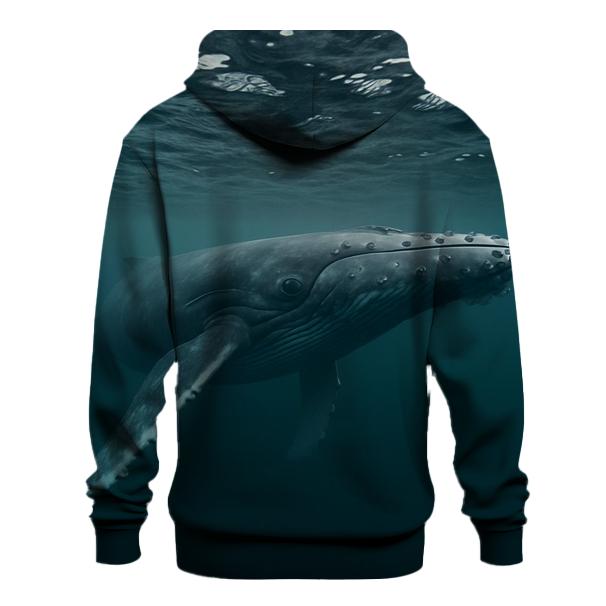 Humpback Whale Beneath Gray Swell heavyweight hoodies
