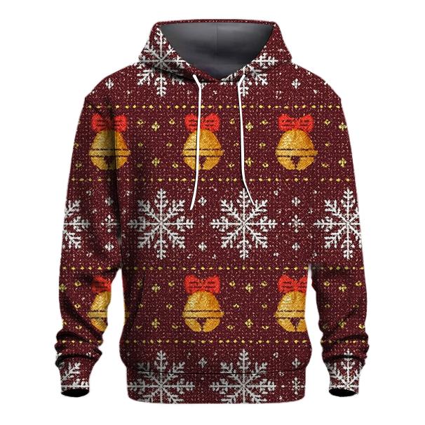 Jingle Bell Snowflake Confetti Stripes Design hoodie styles