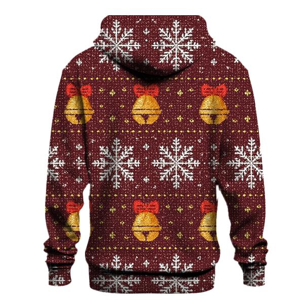 Jingle Bell Snowflake Confetti Stripes Design hoodie styles