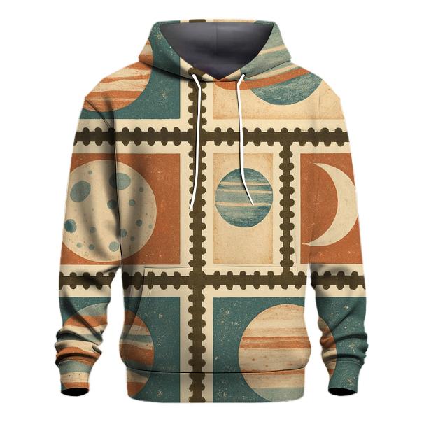 Planetary Collage Postage Stamps designer hoodies