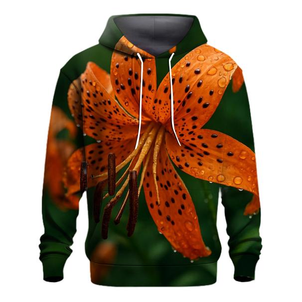 Water Droplets On Orange Tiger Lilies After Storm pullover hoodies