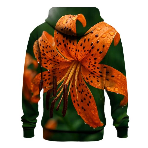 Water Droplets On Orange Tiger Lilies After Storm pullover hoodies