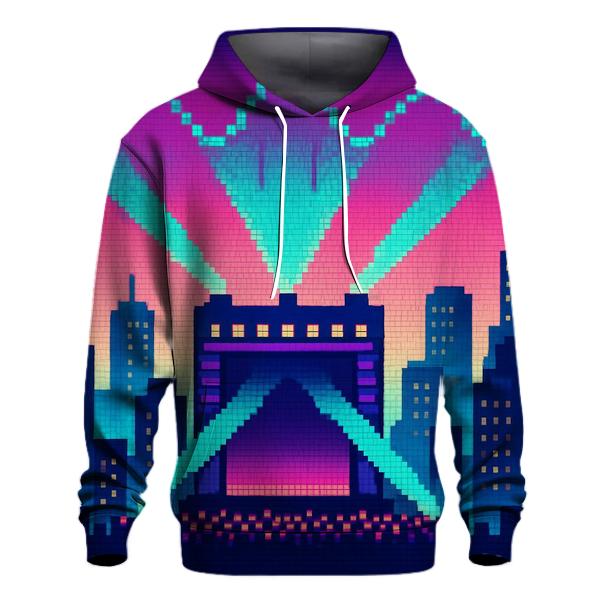 Pixel Stage Skyline designer hoodies