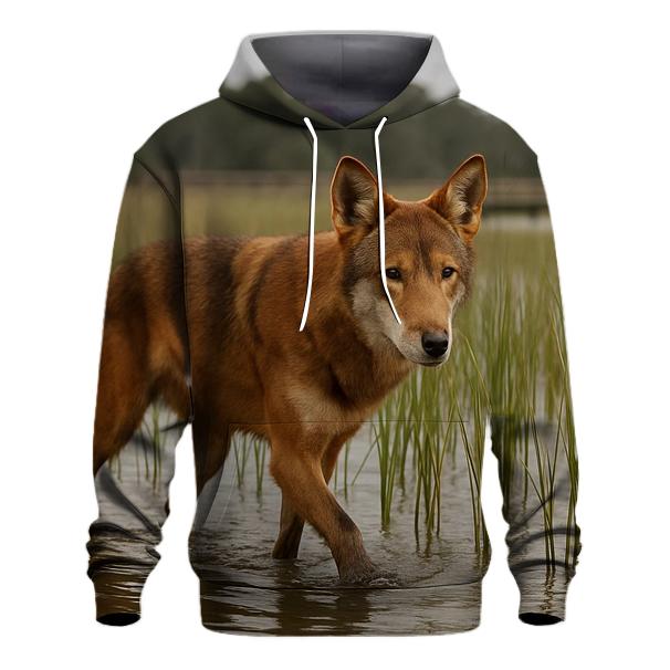 Red Wolf In Coastal Wetland Marsh hoodie designs