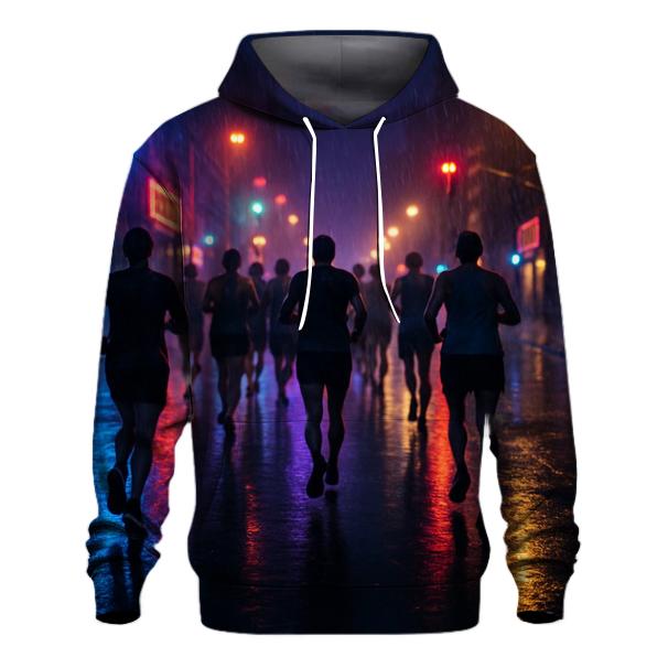 City Night Marathon Rain Reflections lightweight hoodies