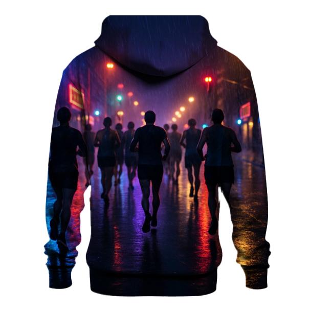 City Night Marathon Rain Reflections lightweight hoodies