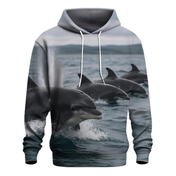 Bottlenose Dolphins In Coastal Surge zip-up hoodies