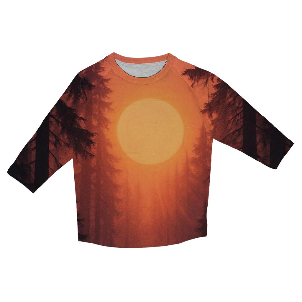 Forest Halo At Sundown casual three quarter sleeve shirts
