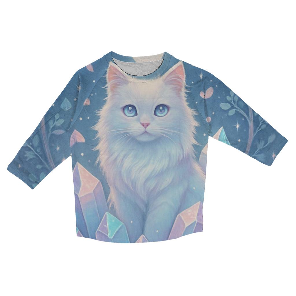 Crystal Garden Oracle Cat cotton quarter sleeve shirts