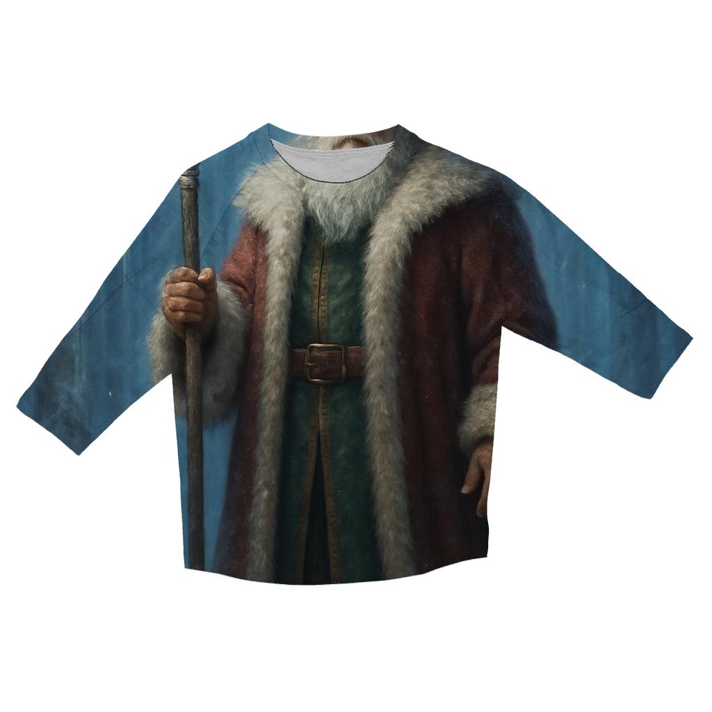 Frosted Crystal Forest Santa Guardian designer 3/4 sleeve blouses