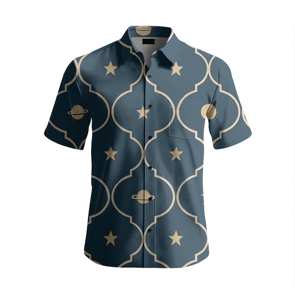 Celestial Ogee Constellation Lattice branded embroidered shirts