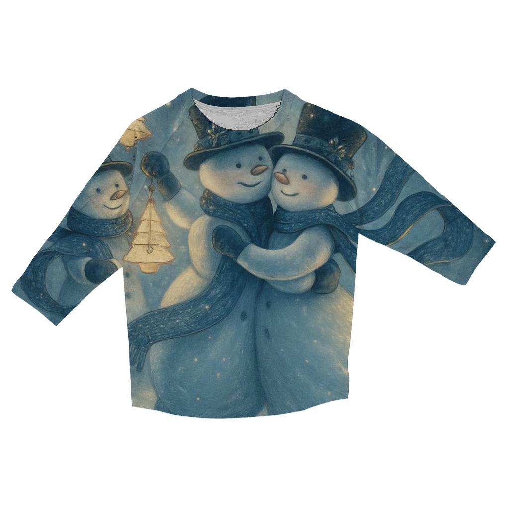 Snowman Lantern Forest Waltz stylish quarter sleeve tops