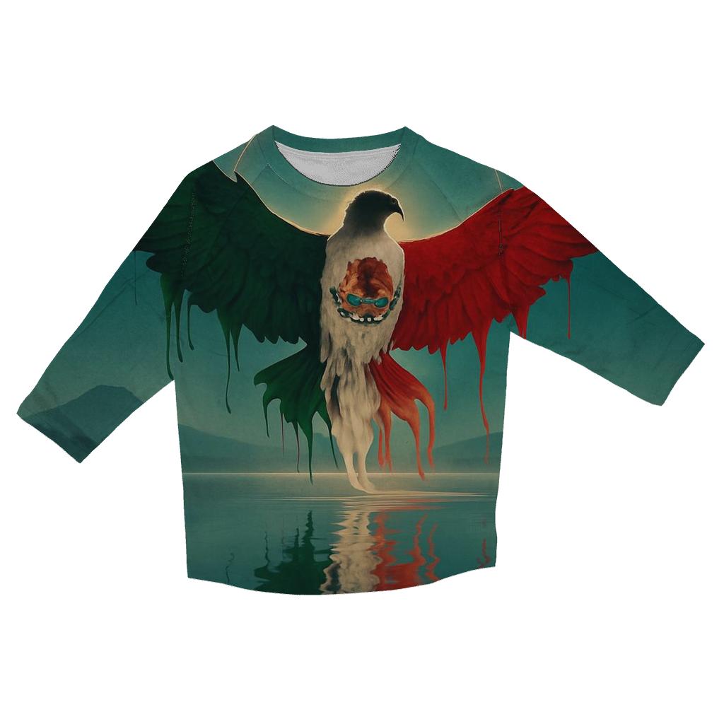 Mexican_Eagle_Sky_Over_Lacustre custom 3/4 sleeve shirts