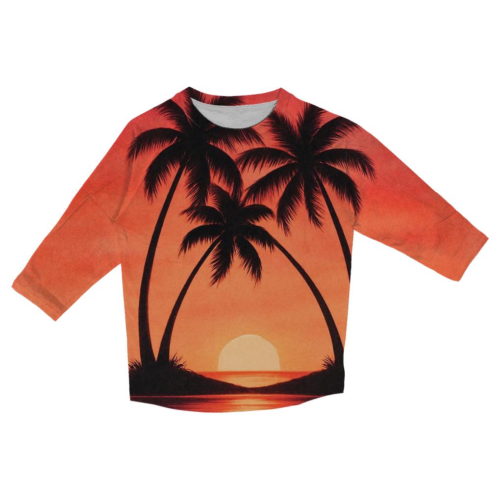 Island Echoes In Rosegold Sky fashion 3/4 sleeve shirts