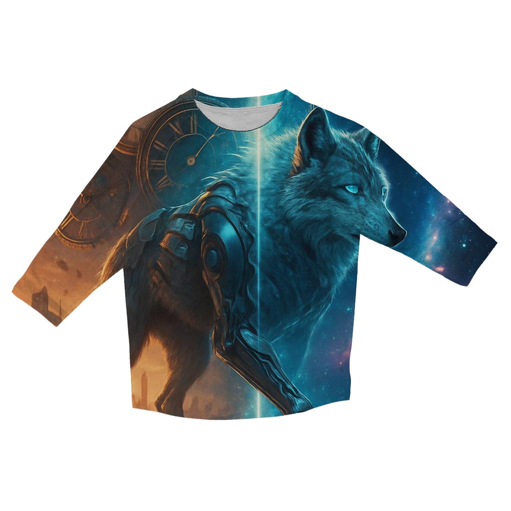Time Rift Wanderer Wolf fashion 3/4 sleeve shirts