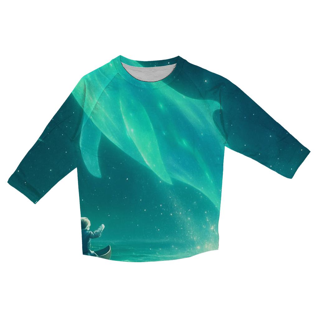 Aurora Whale In The Star Ocean casual three quarter sleeve shirts