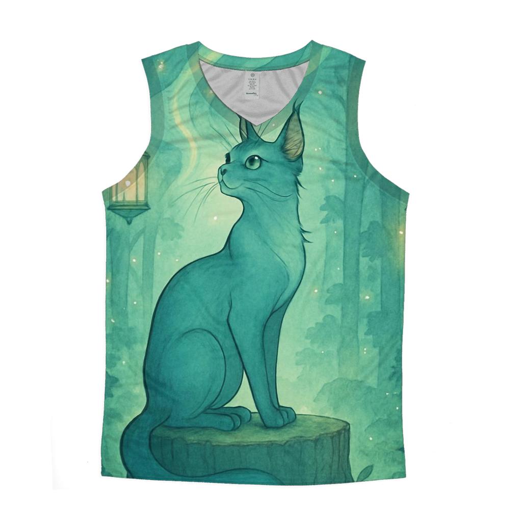 Aurora Lantern Forest Cat custom tank tops