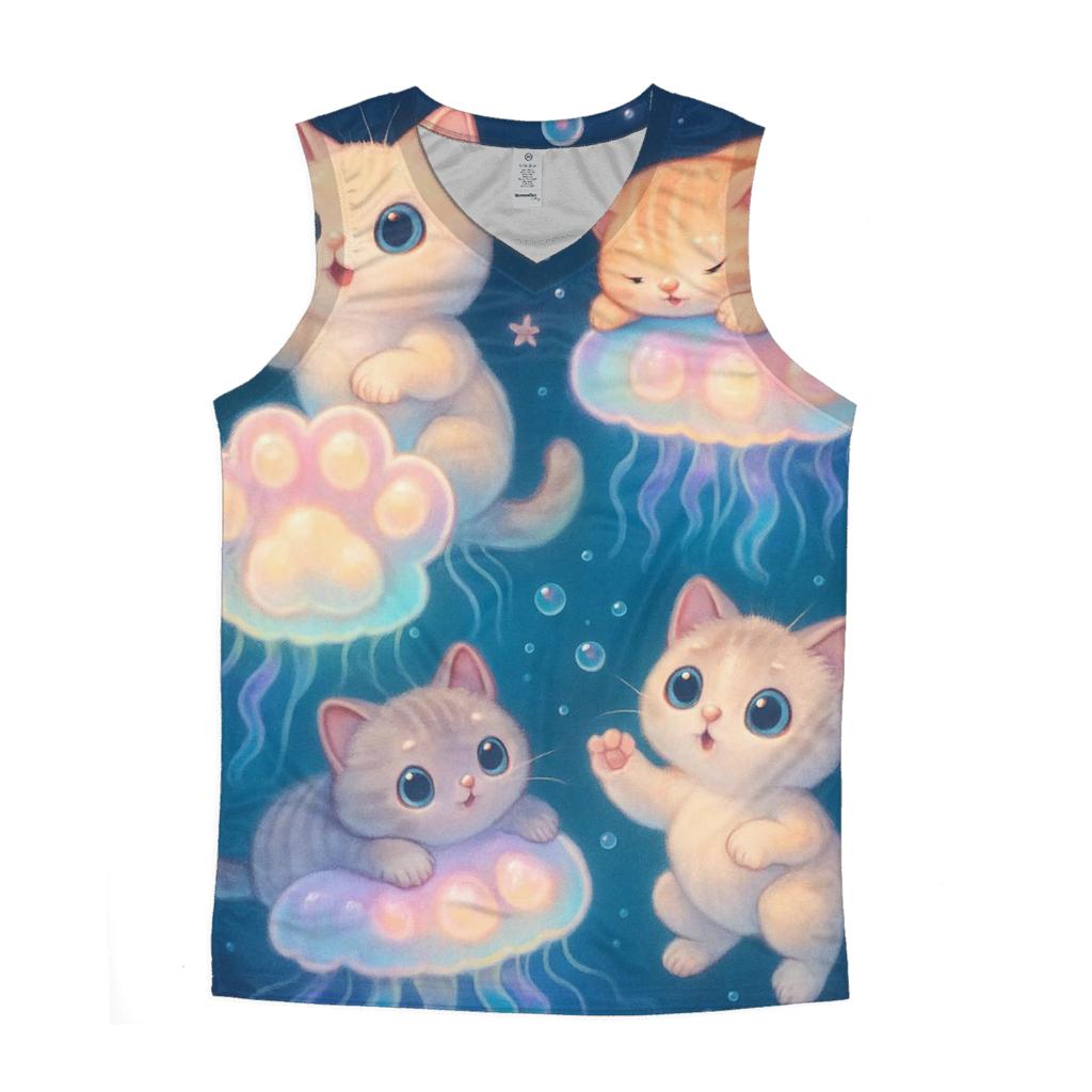 Moonlit Jellyfish Cat Parade personalized athletic tanks