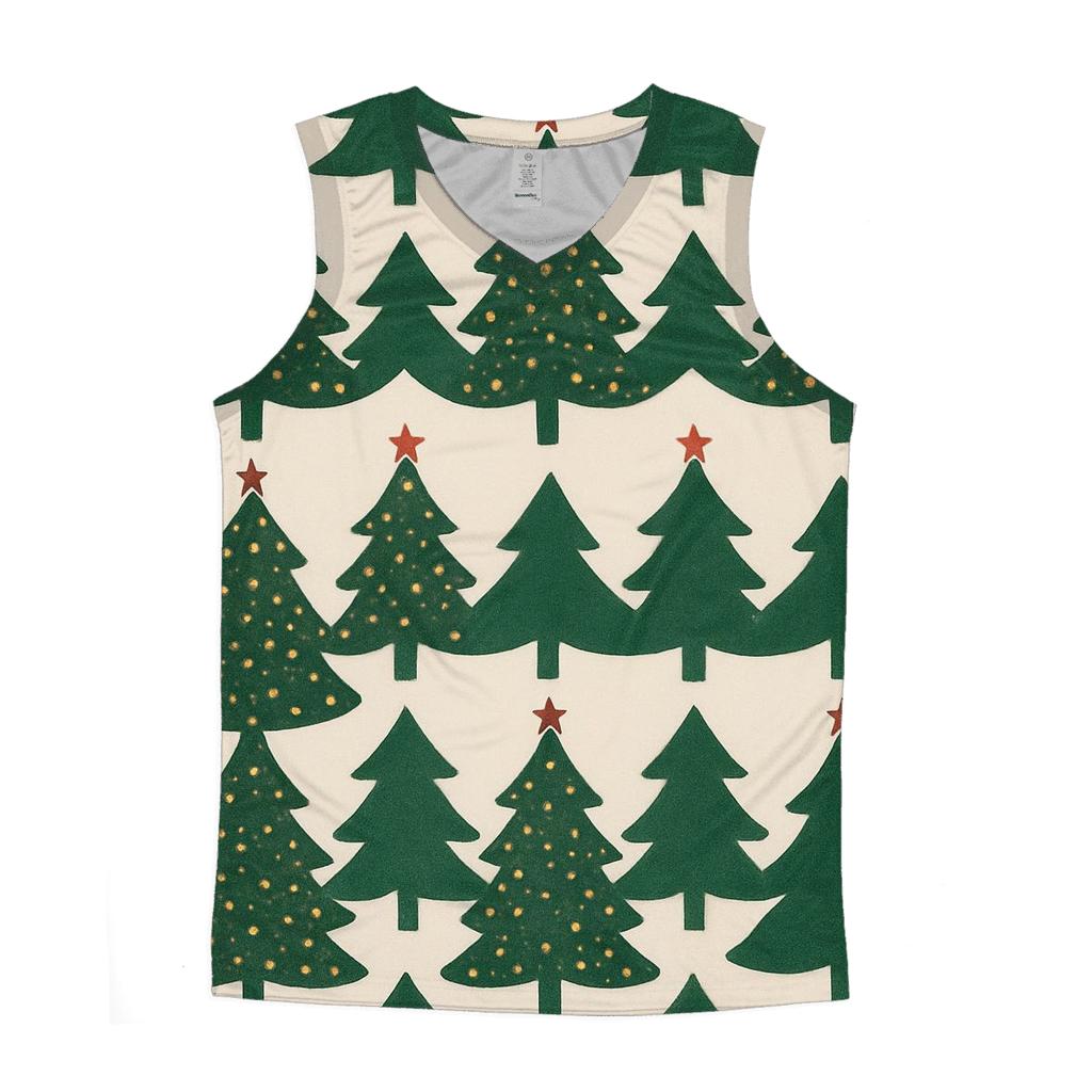 Evergreen Forest Chevron With Golden Ornaments casual summer tank tops