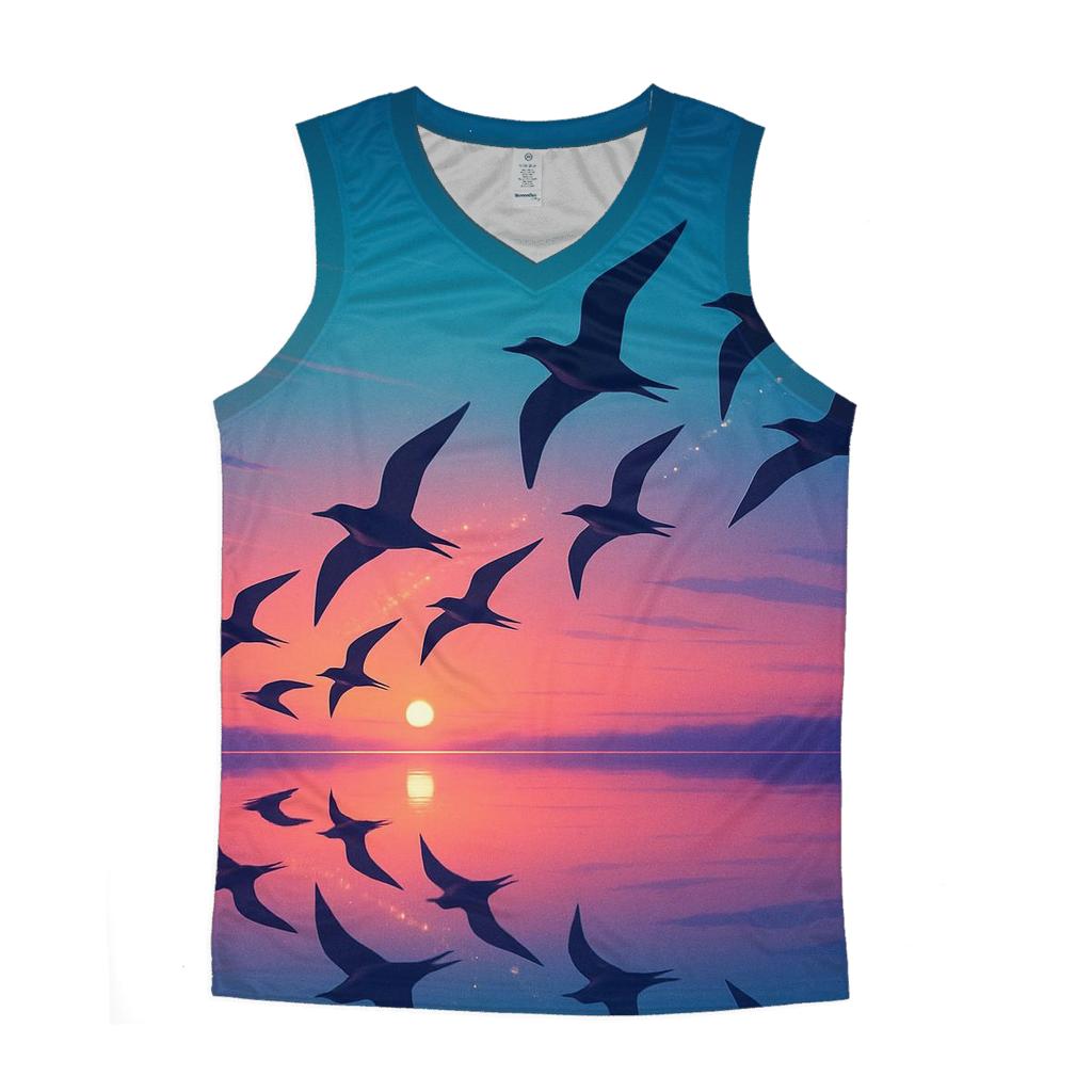 Twilight Flight Over Glasswater stylish racerback tanks