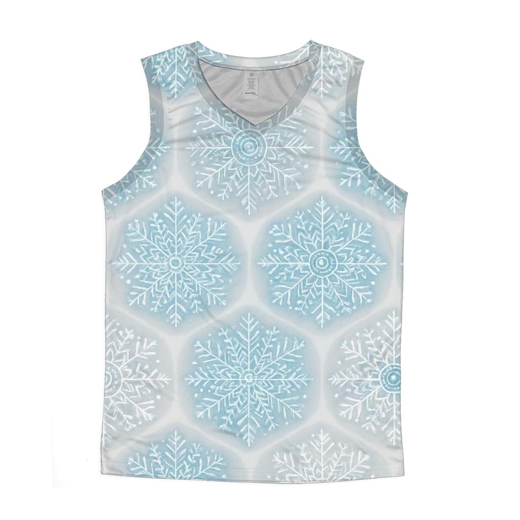 Snowflake Medallion Mandala On Cool Gray custom tank tops