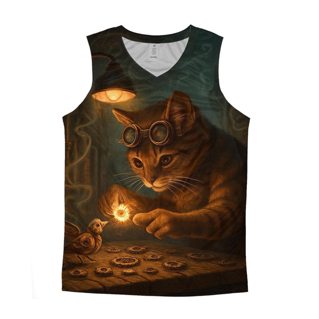 Clockwork Alley Tinkerer Cat personalized athletic tanks