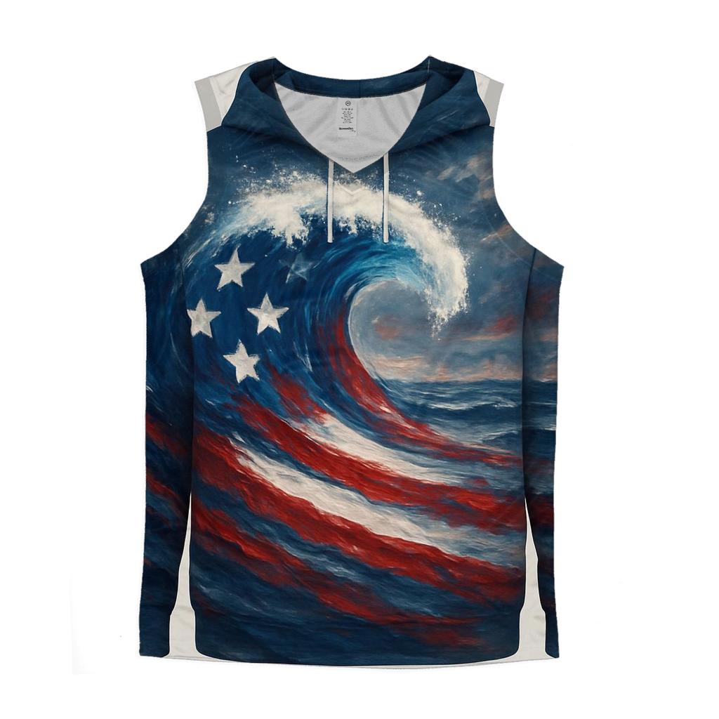Ocean Waves Of Stripes cotton sleeveless tops