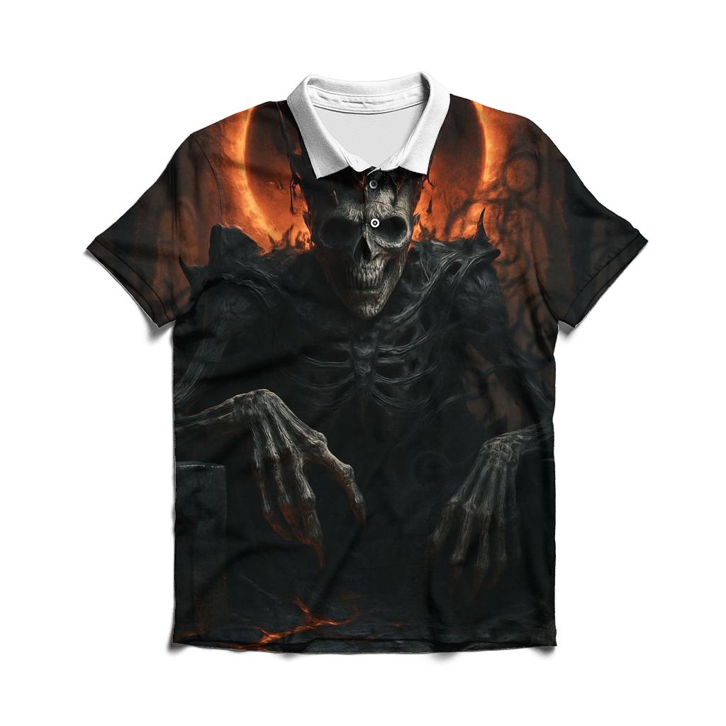 Thorn Crowned Eclipse King embroidered polo tops