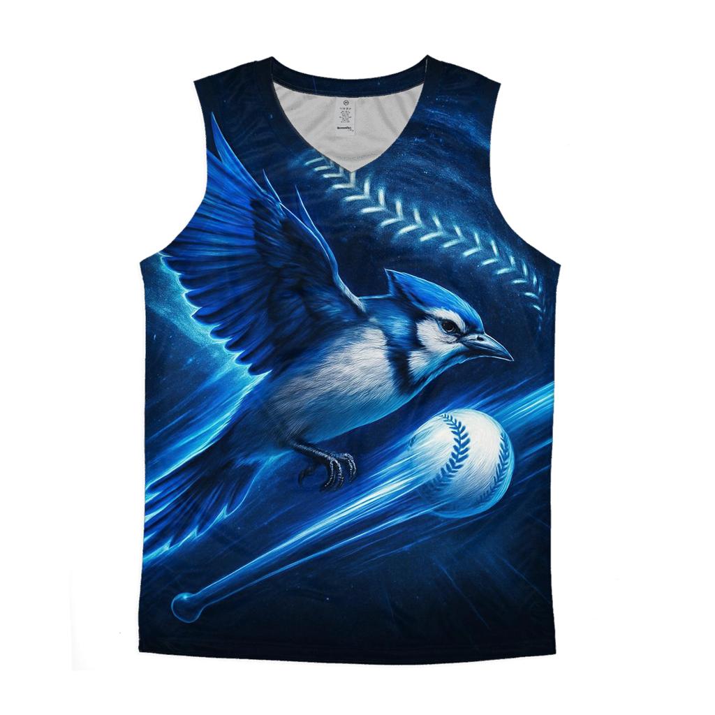 Stellar Flight With Blue Jays Feathers sports performance tank tops