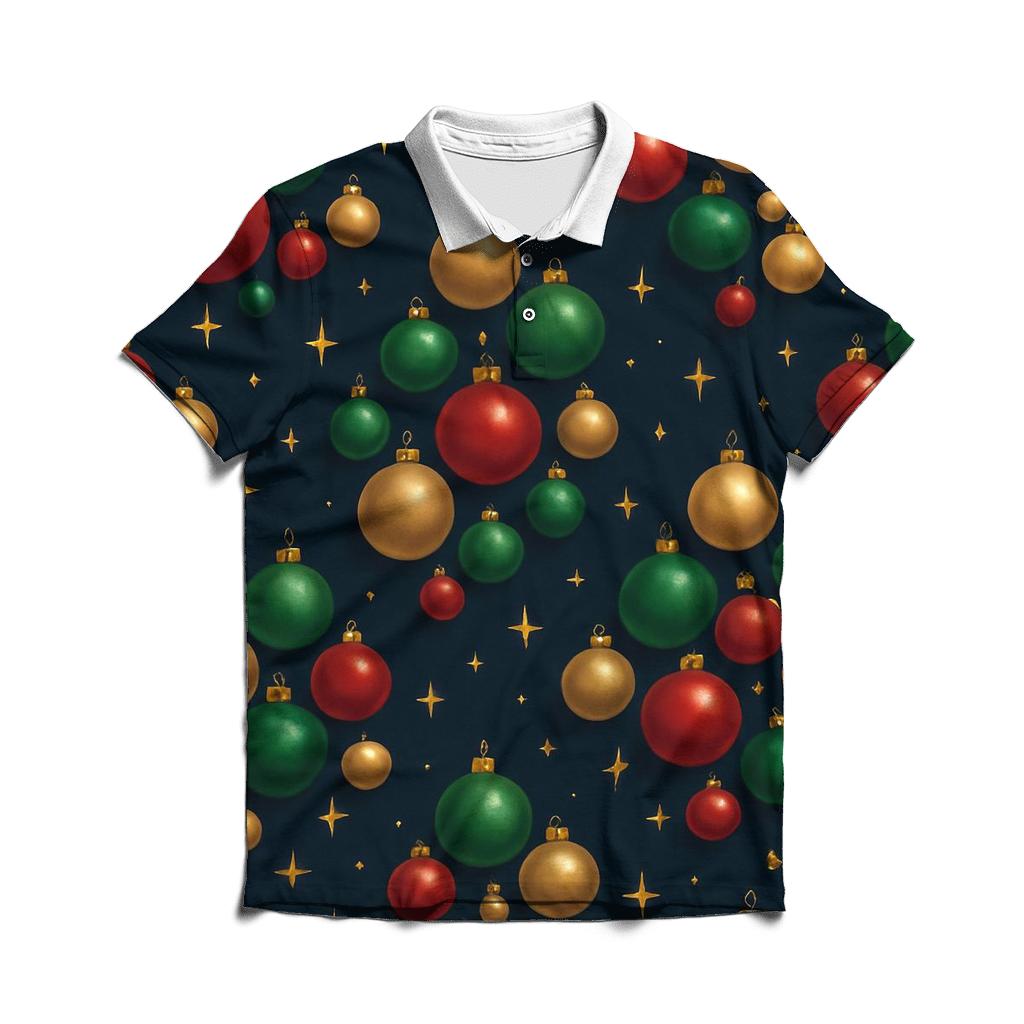 Ornament Galaxy Scatter On Deep Navy casual sports polo shirts