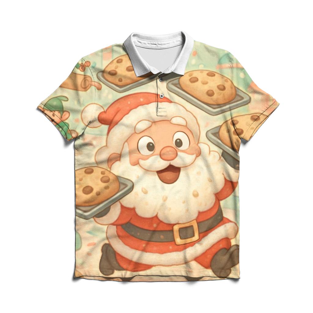 Chibi Cookie Factory Santa Chaos branded logo polo shirts