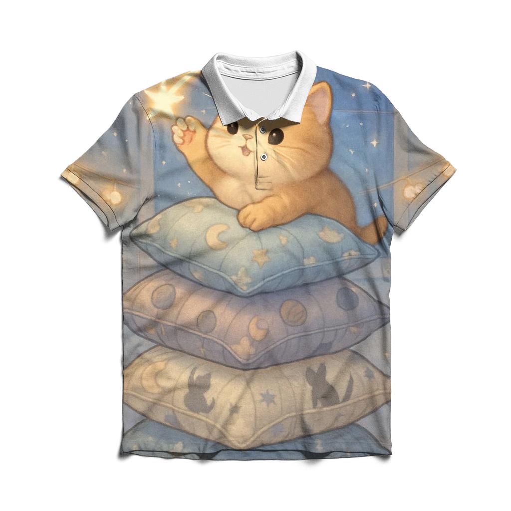 Shooting Star Pillow Fort Cat classic pique polos