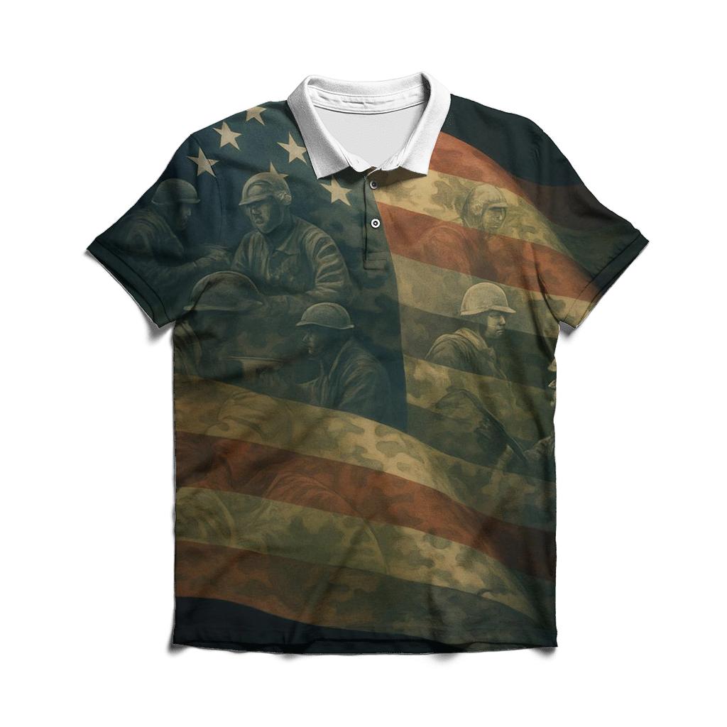 Camouflage Stripes Of Many Branches designer slim fit polos