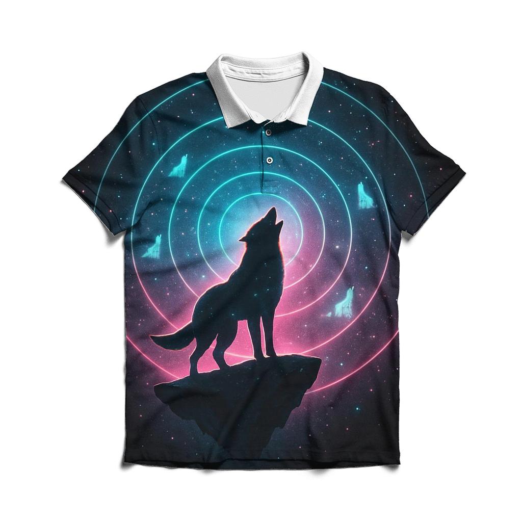 Cosmic Echo Howl Rings branded logo polo shirts