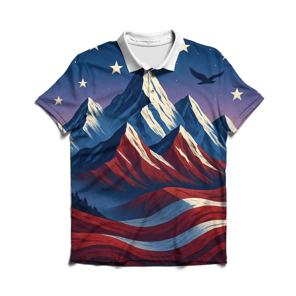 Mountain Crest Starfield Banner classic pique polos