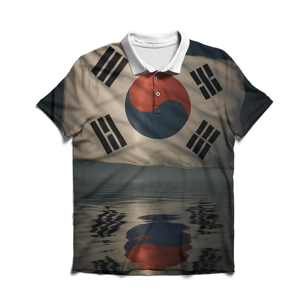 South_Korean_Cosmic_Reflection_Flag designer slim fit polos