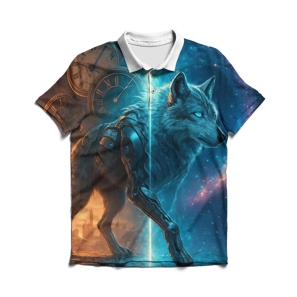 Time Rift Wanderer Wolf custom polo shirts