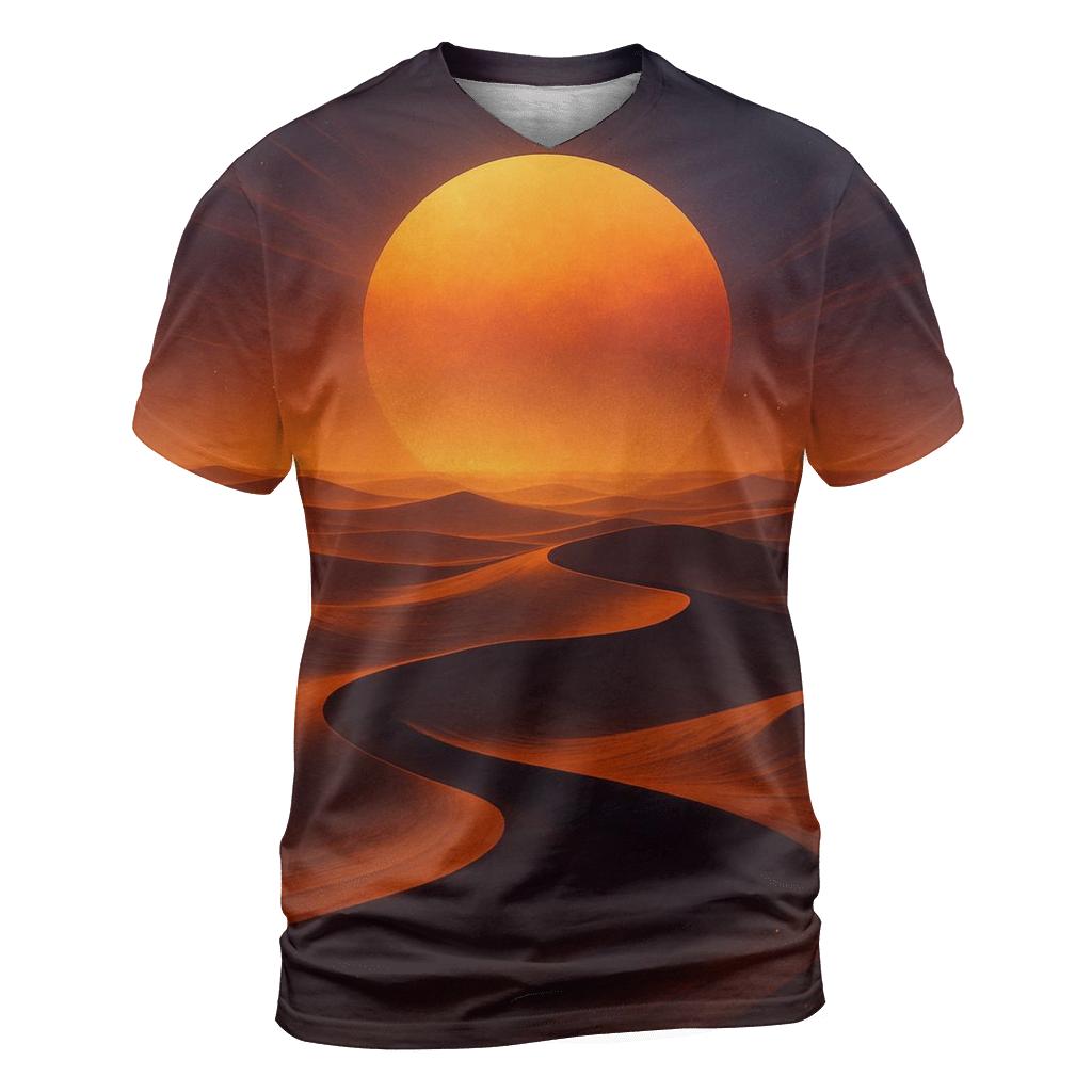 Dunes Of Ember Mirage artistic all-over print tops