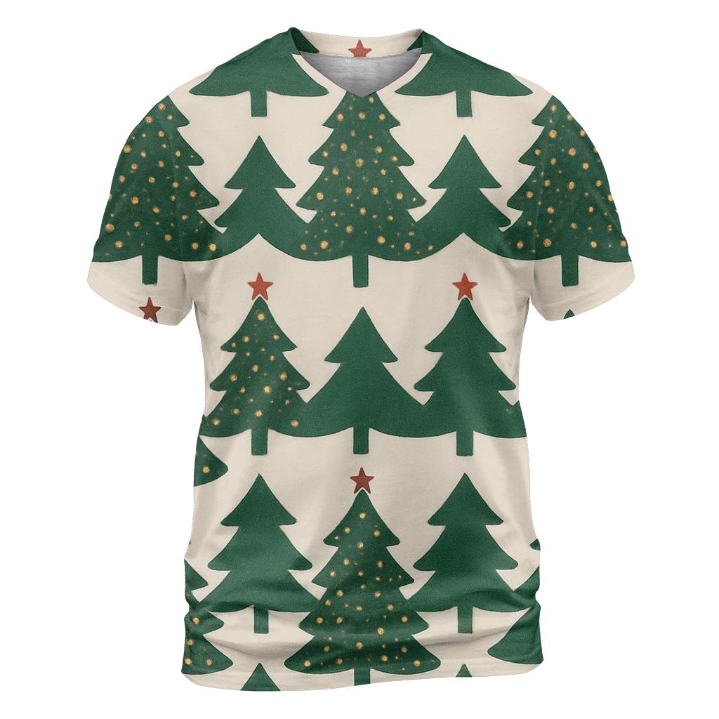 Evergreen Forest Chevron With Golden Ornaments personalized full print shirts