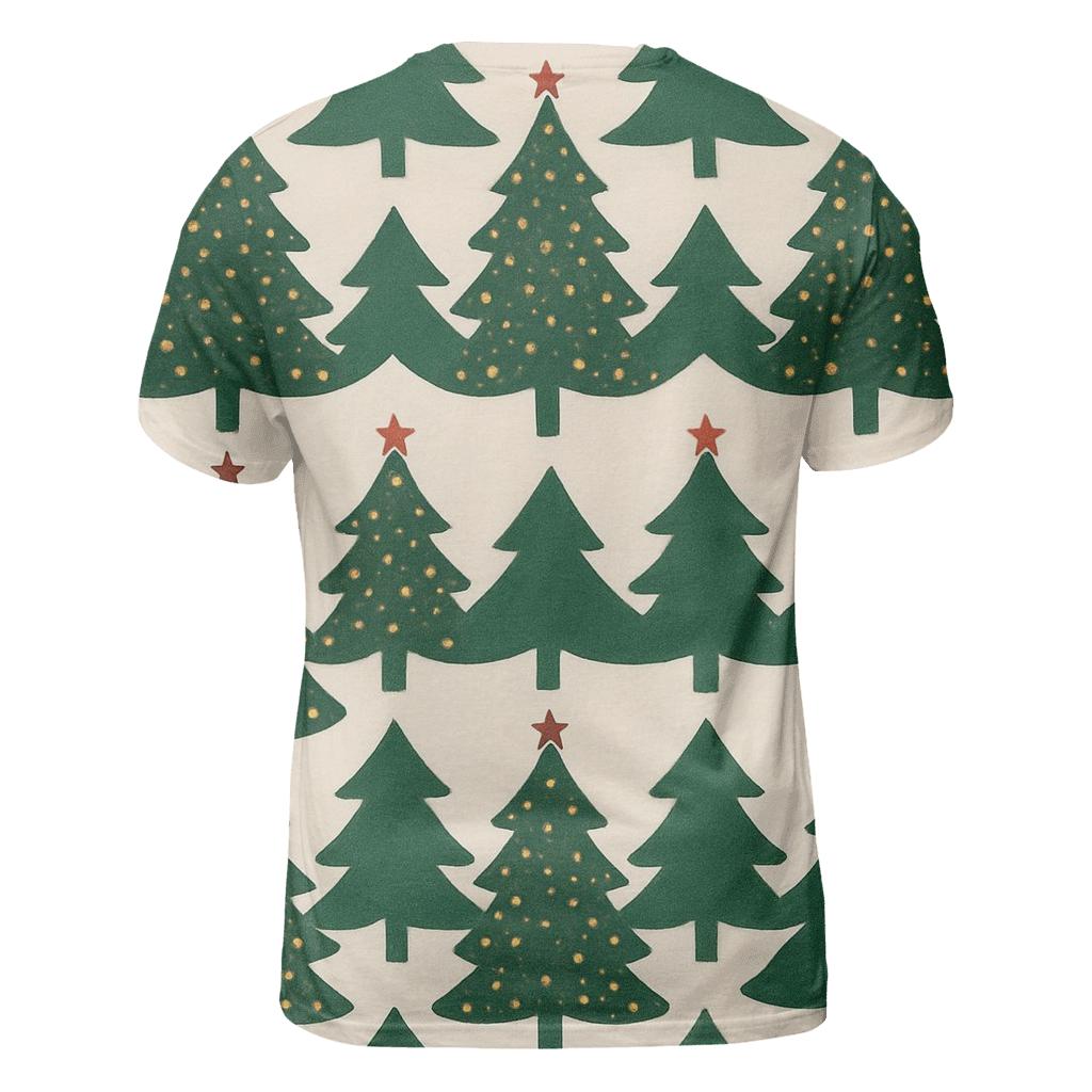 Evergreen Forest Chevron With Golden Ornaments personalized full print shirts