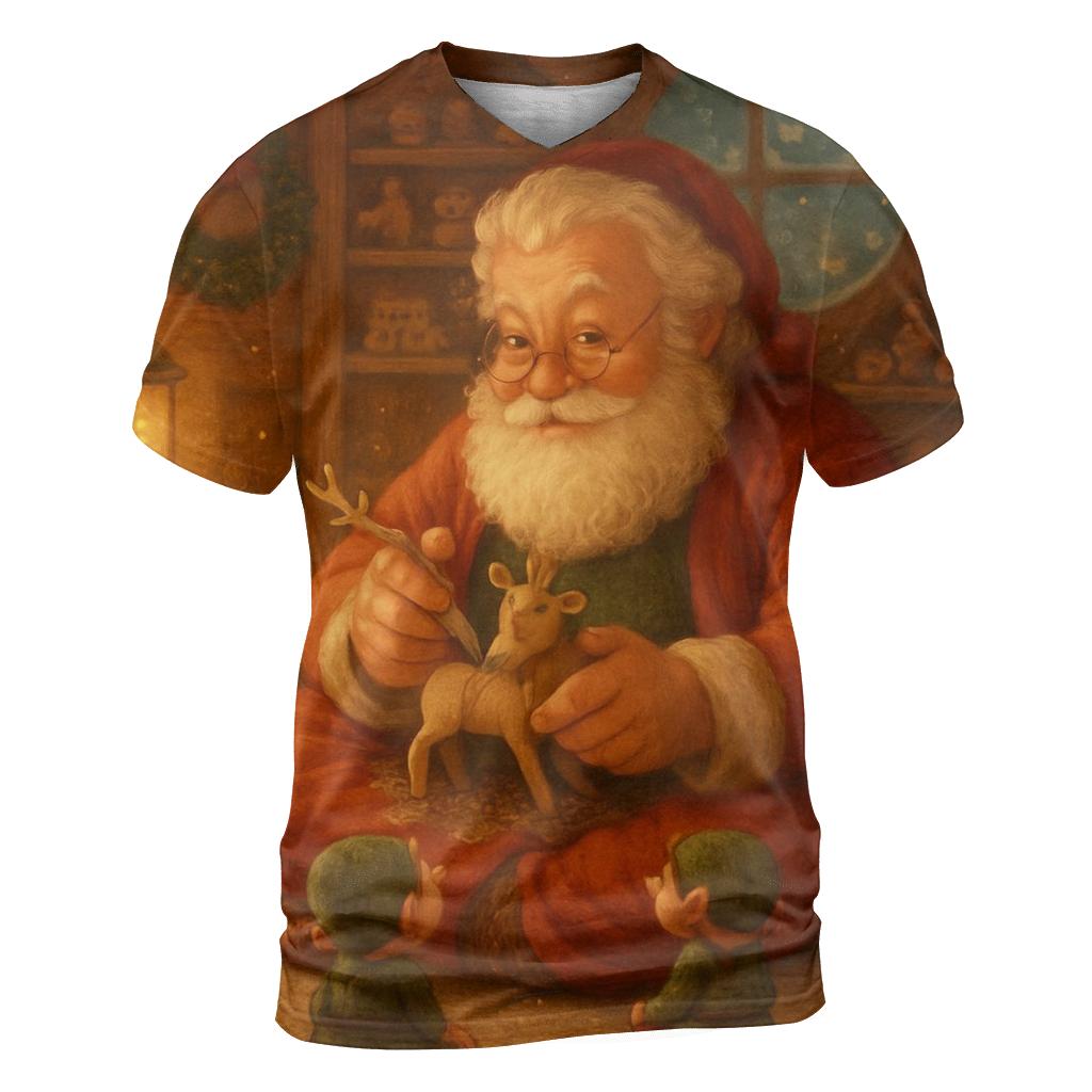 Cozy Workshop Storybook Santa custom all-over print shirts